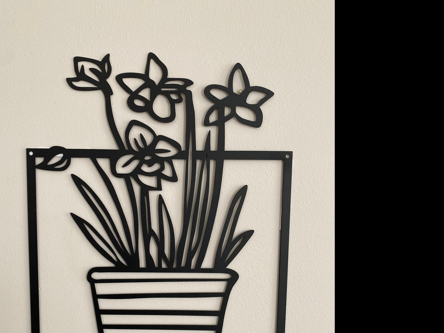 R4U Metal Wall Decor Art-Potted Flowers (Set of 4)