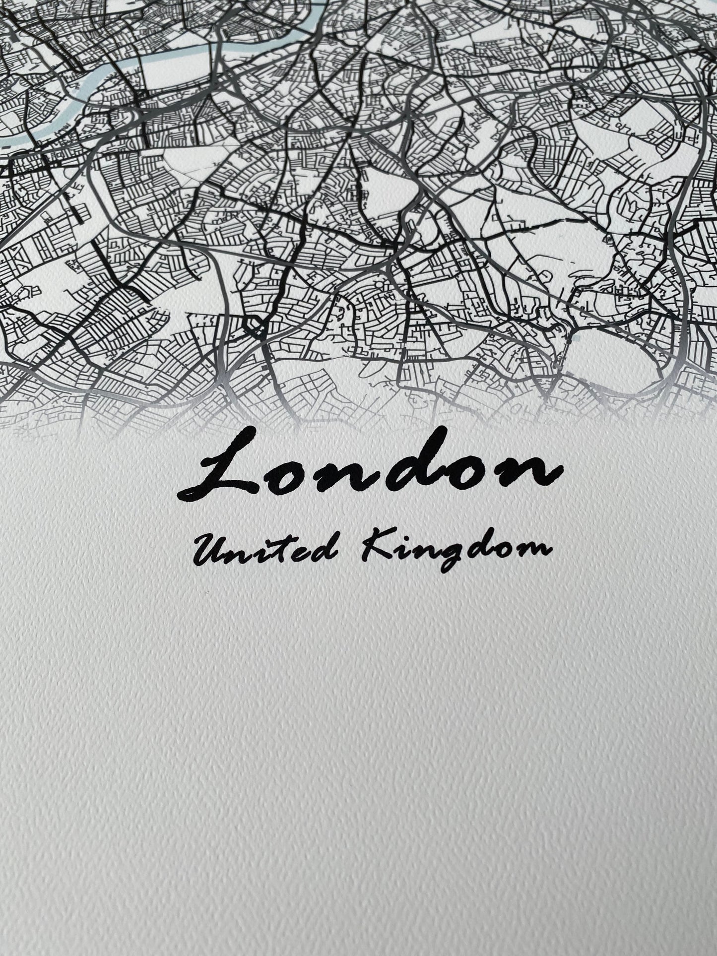 London City, U.K. Print Map Wall Art with Frame