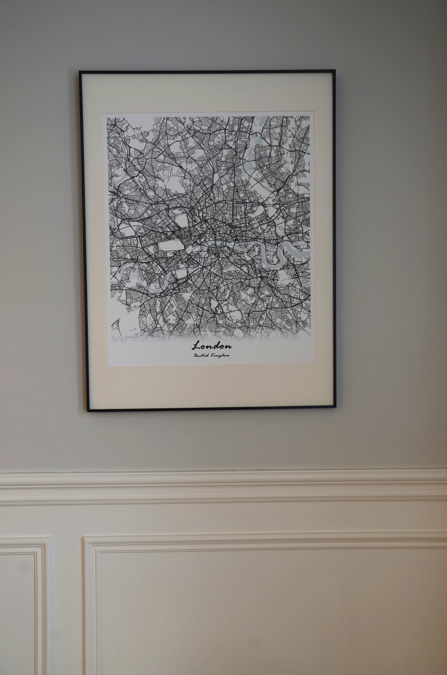 London City, U.K. Print Map Wall Art with Frame