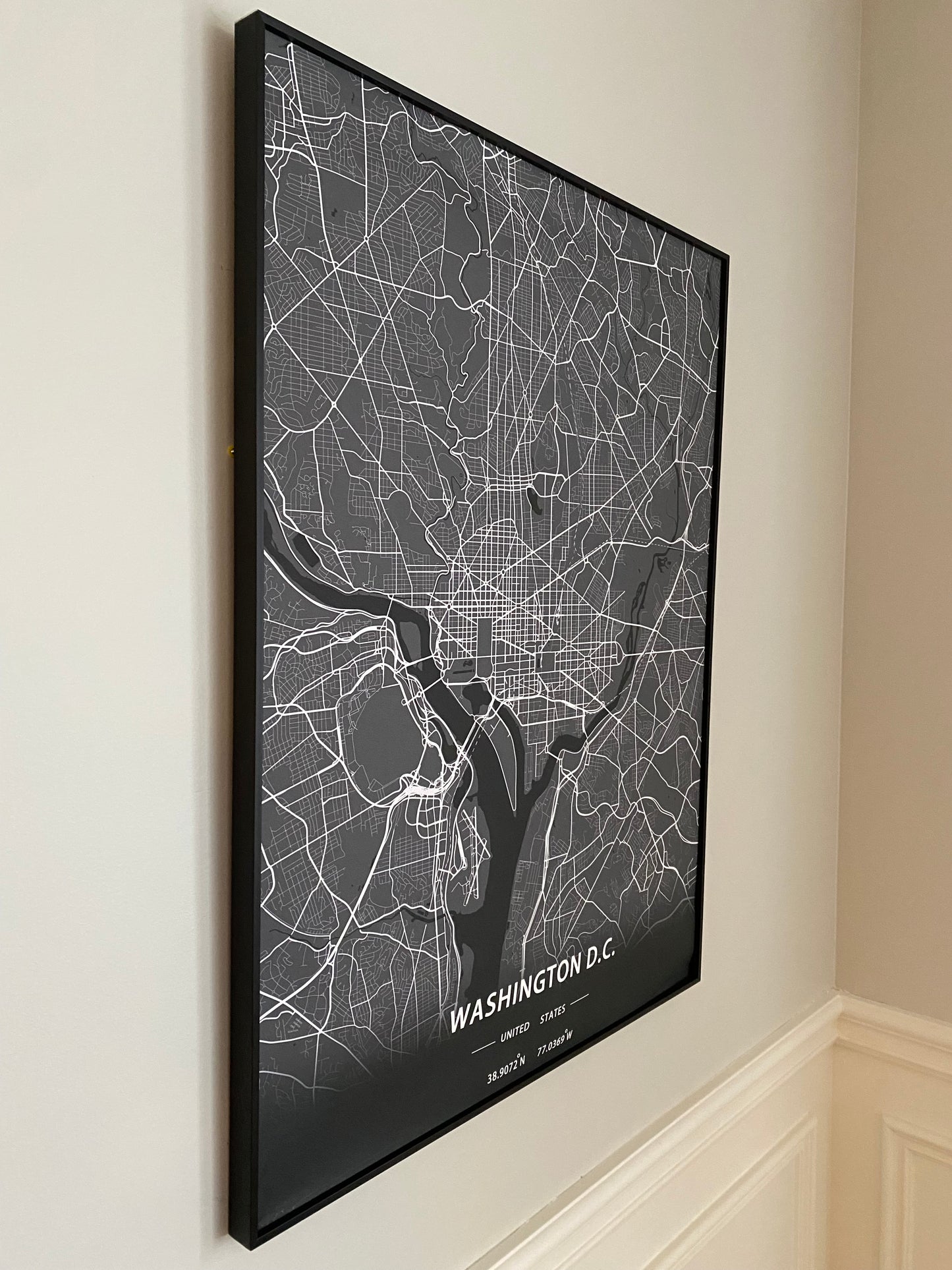 Washington D. C. Print Map Wall Art with Frame