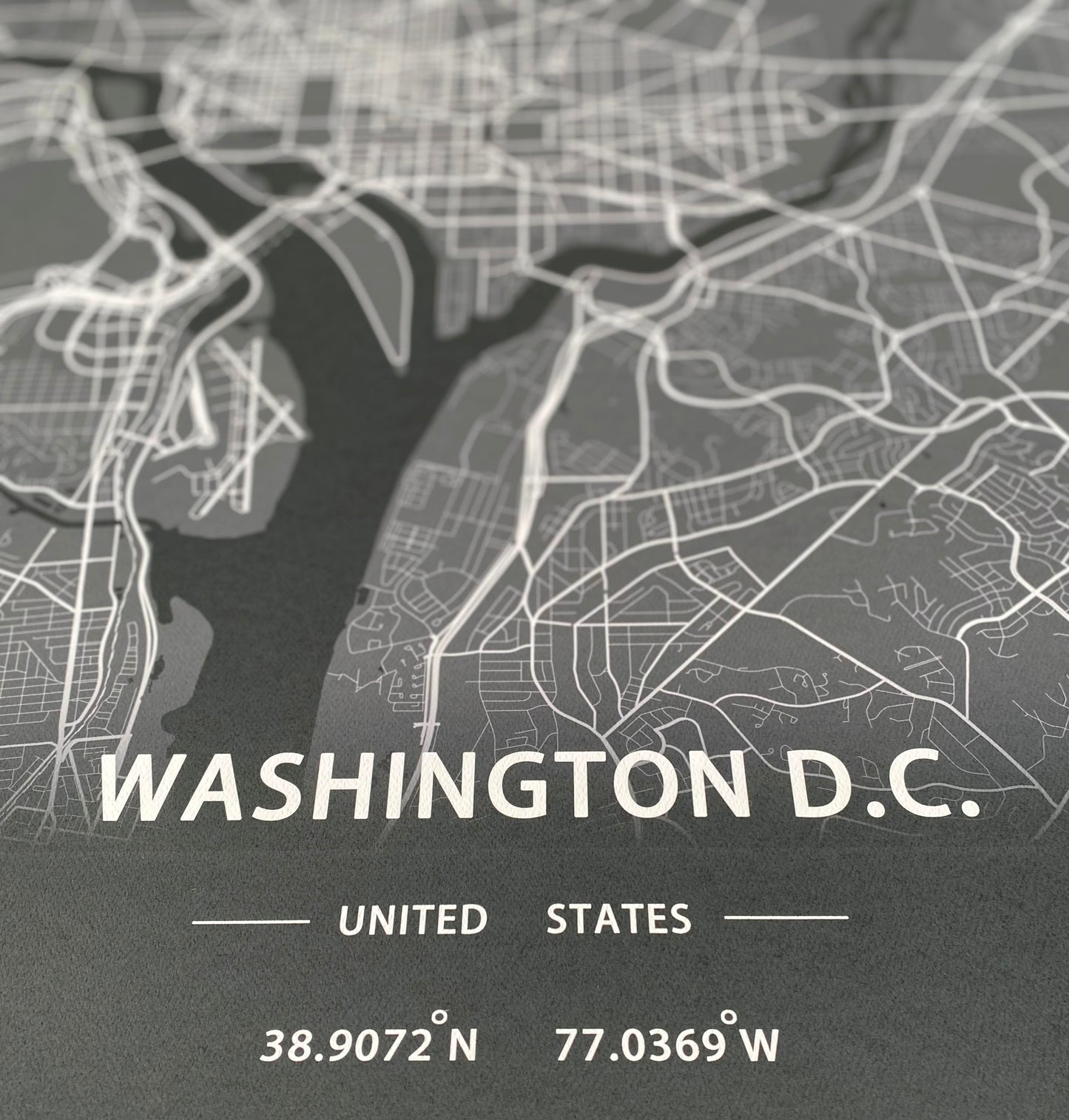 Washington D. C. Print Map Wall Art with Frame