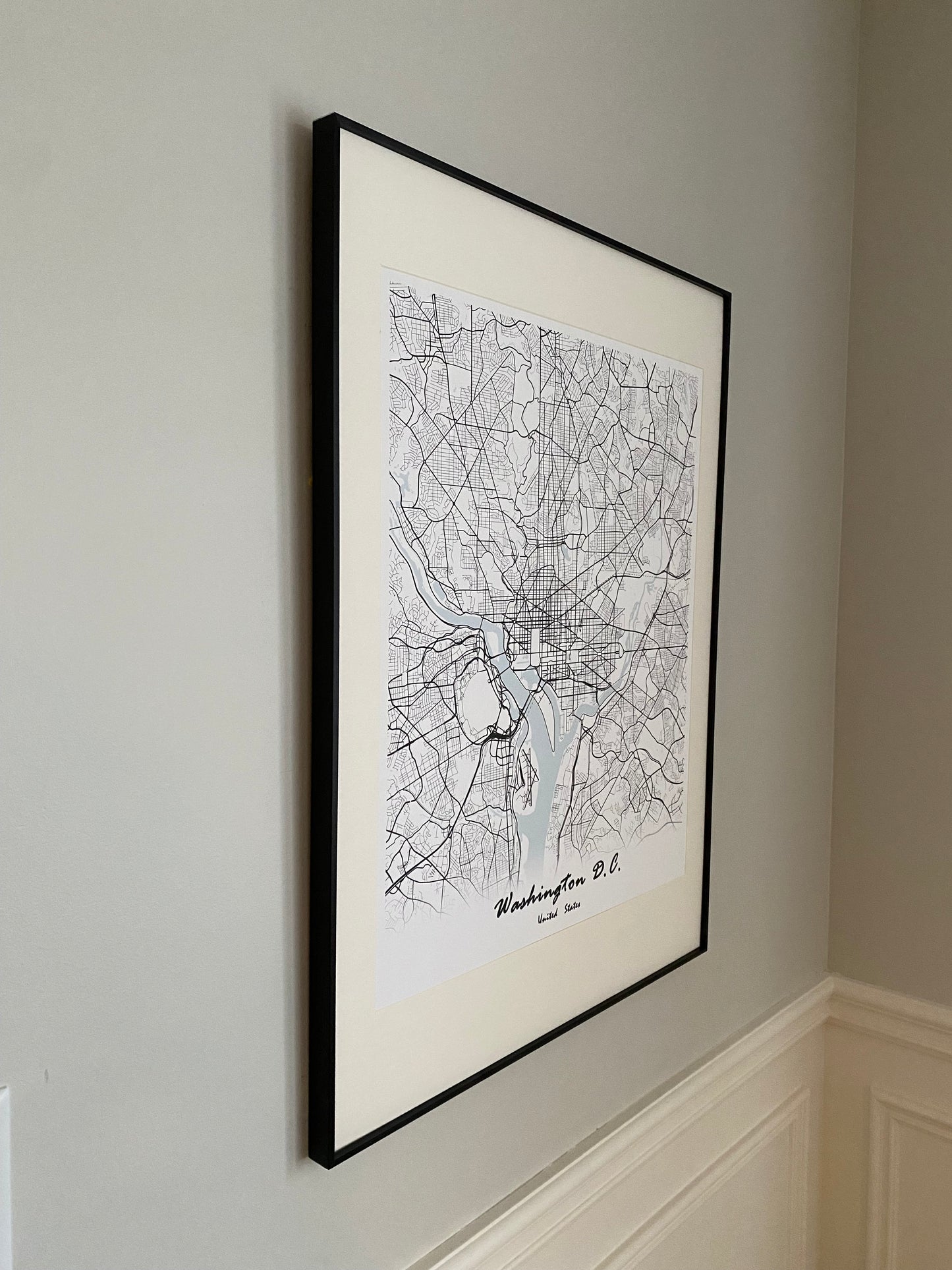 Washington D. C. Print Map Wall Art with Frame