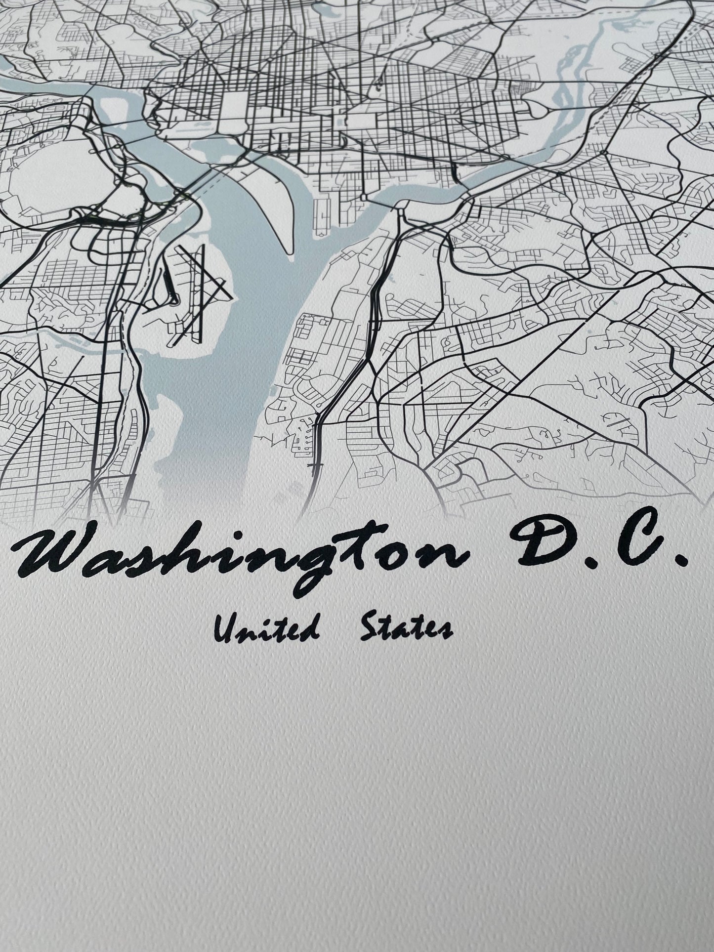 Washington D. C. Print Map Wall Art with Frame
