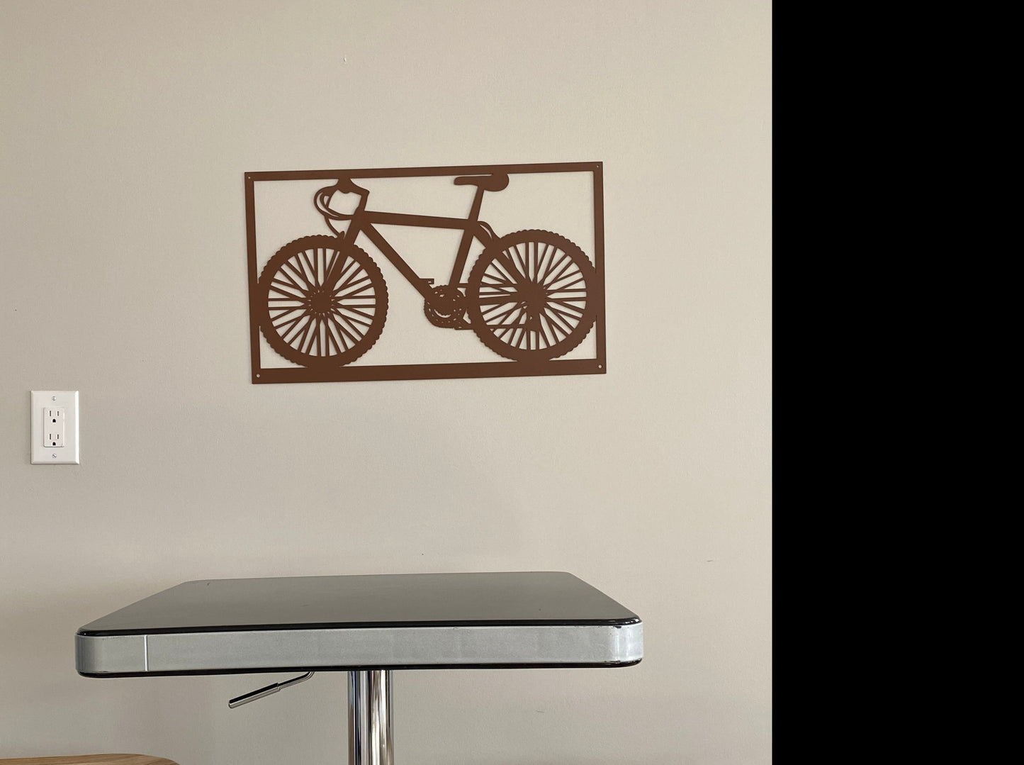 R4U Metal Wall Decor Art-Bike in Brown