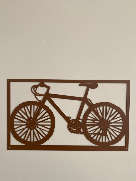 R4U Metal Wall Decor Art-Bike in Brown