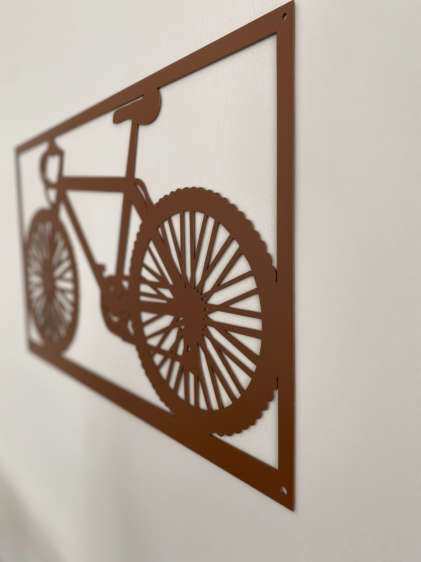 R4U Metal Wall Decor Art-Bike in Brown