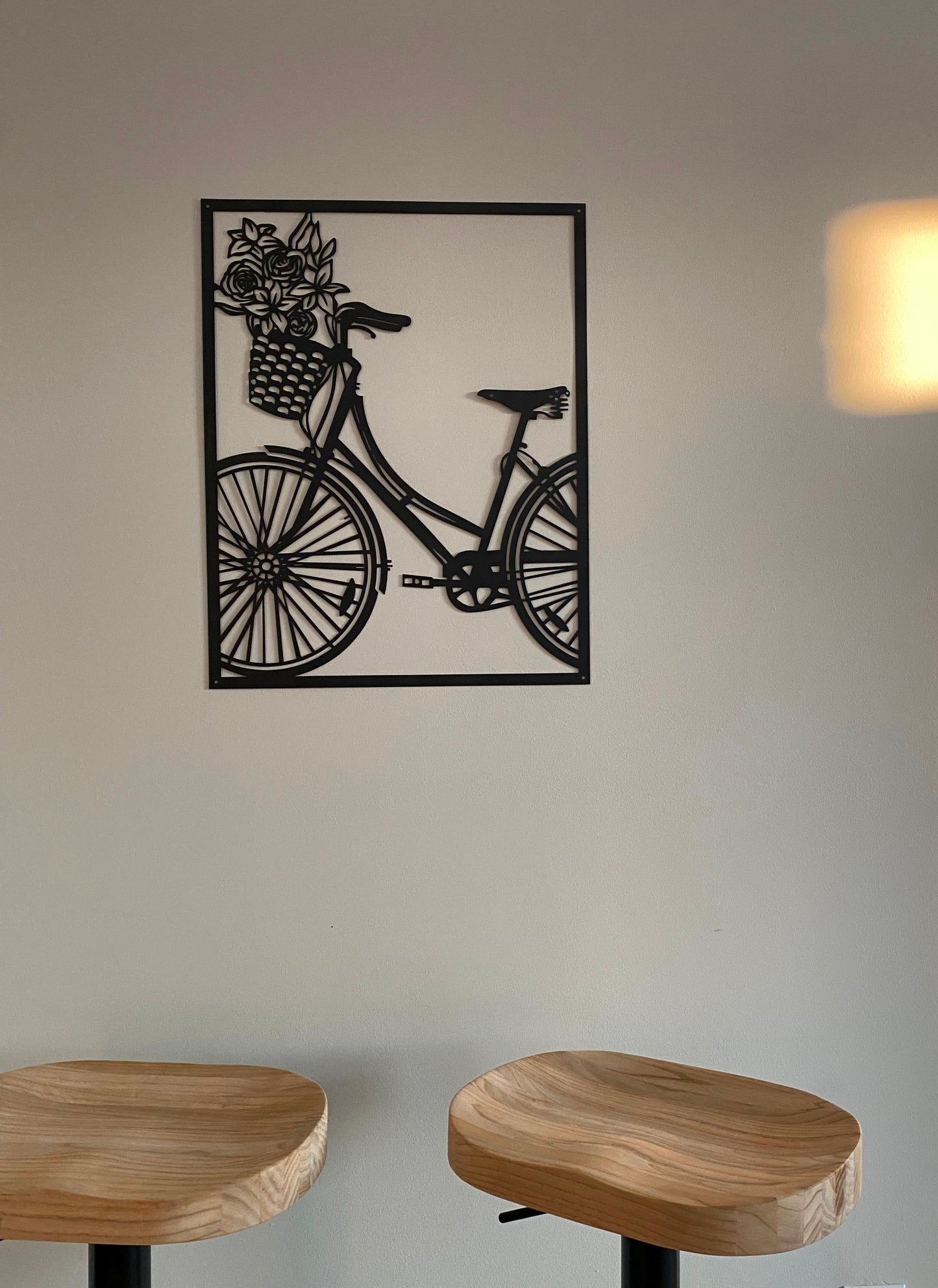 R4U Metal Wall Decor Art-Bike with Flowers