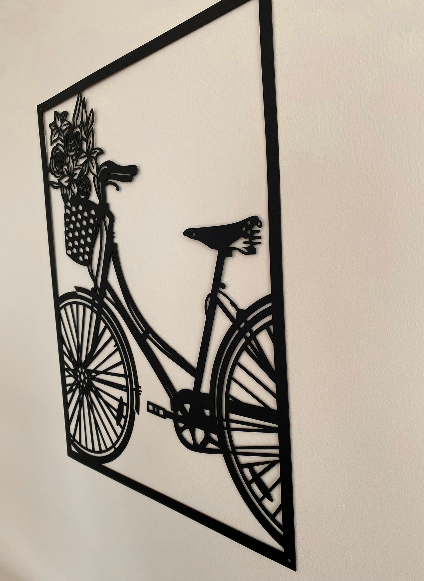 R4U Metal Wall Decor Art-Bike with Flowers