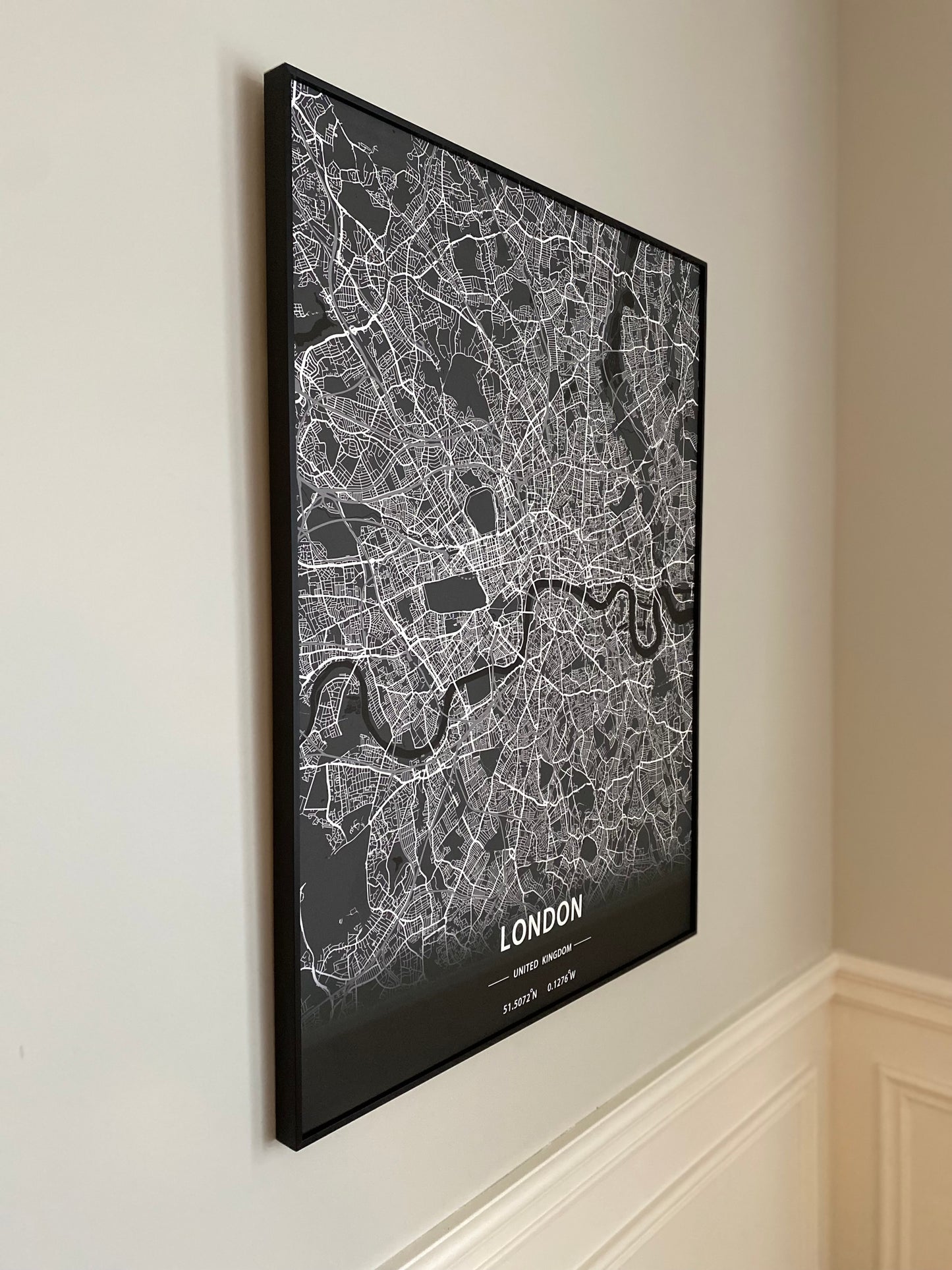 London City, U.K. Print Map Wall Art with Frame