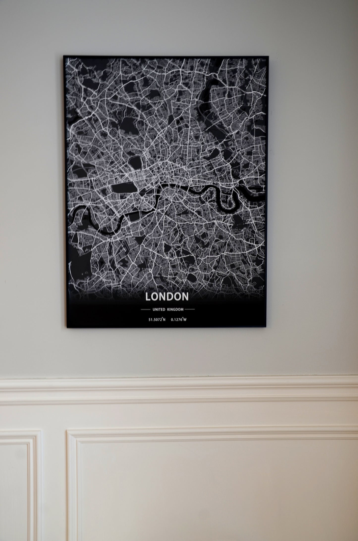 London City, U.K. Print Map Wall Art with Frame