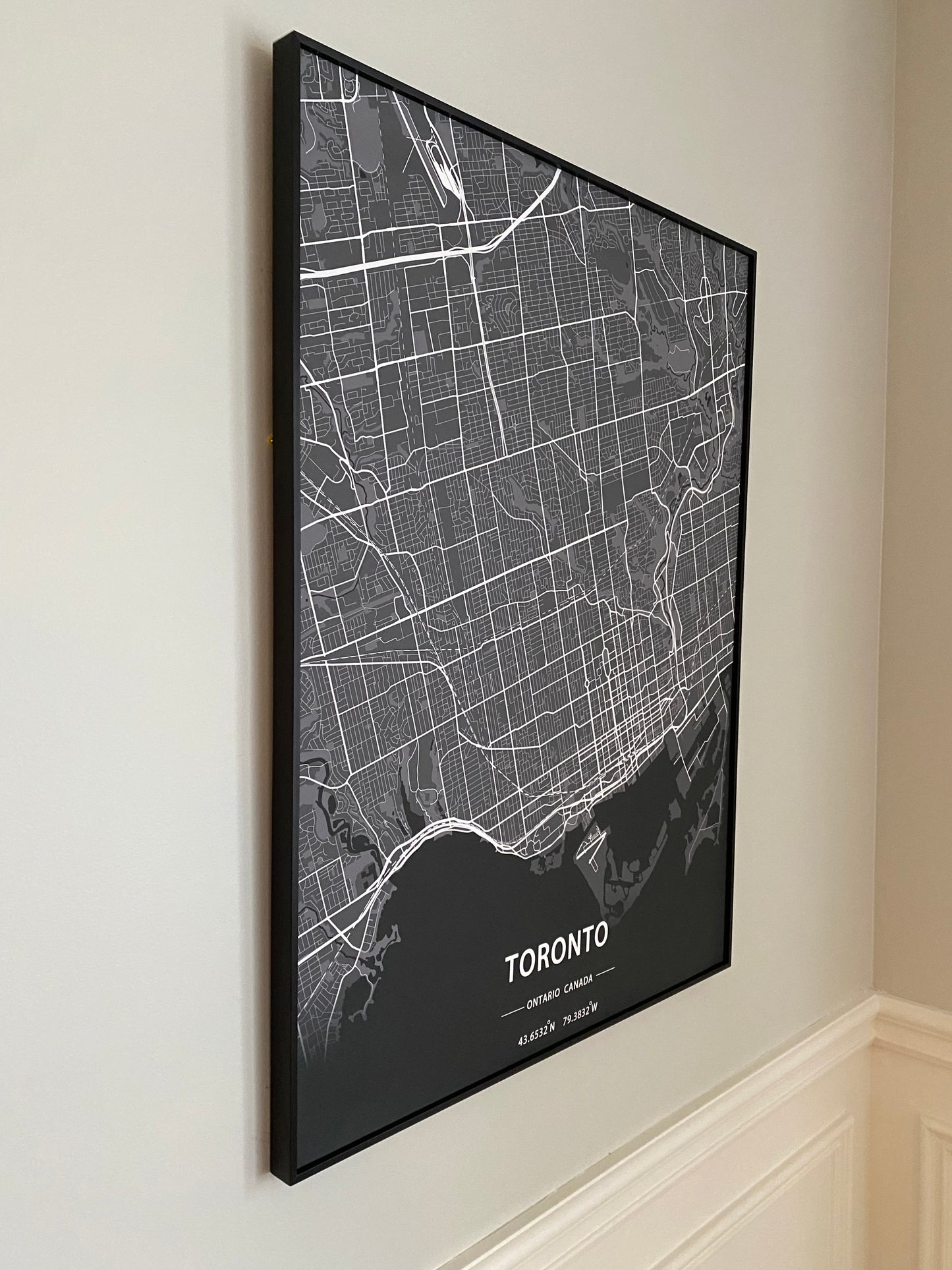 Toronto City Print Map Wall Art with Frame