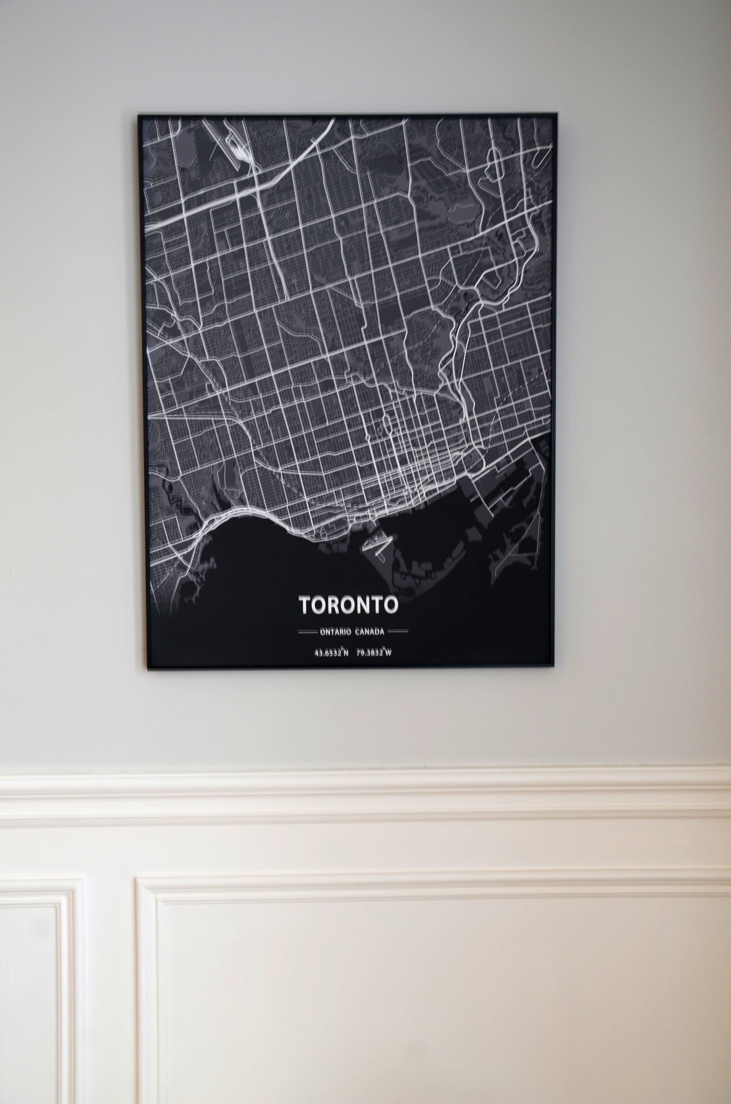 Toronto City Print Map Wall Art with Frame