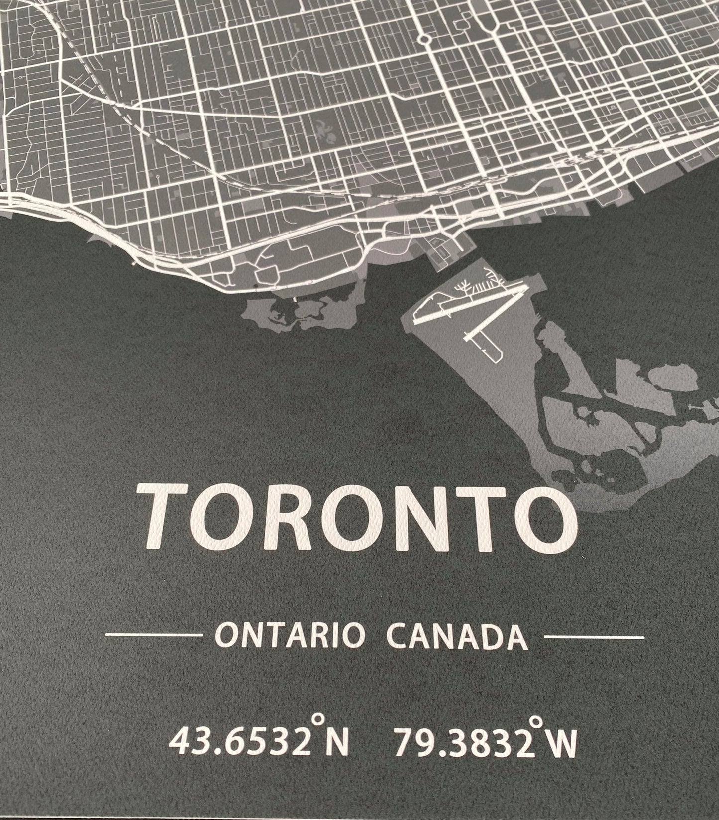 Toronto City Print Map Wall Art with Frame