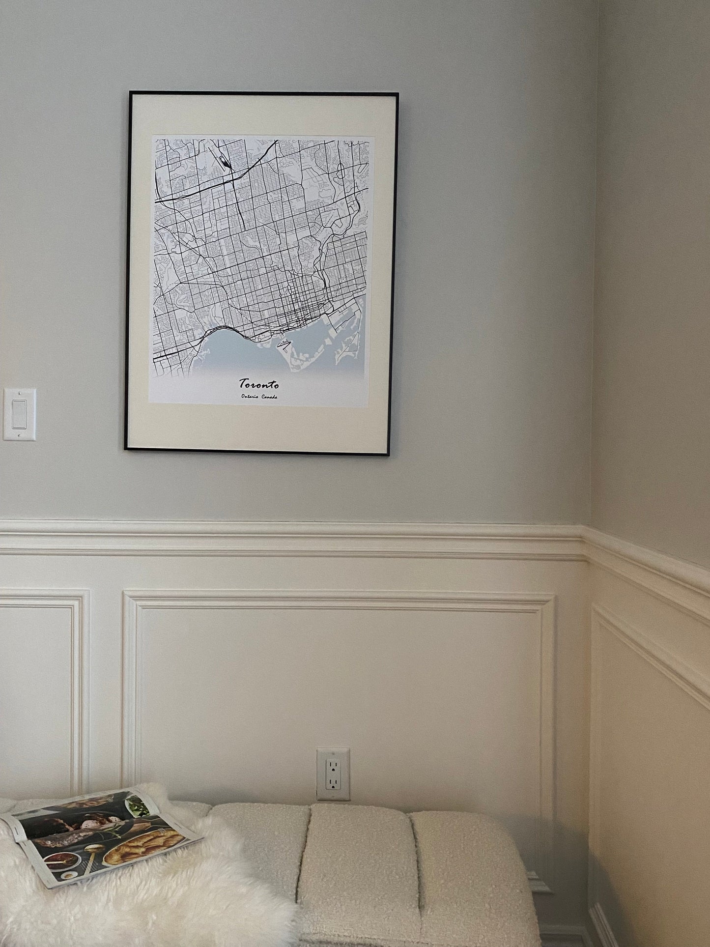 Toronto City Print Map Wall Art with Frame