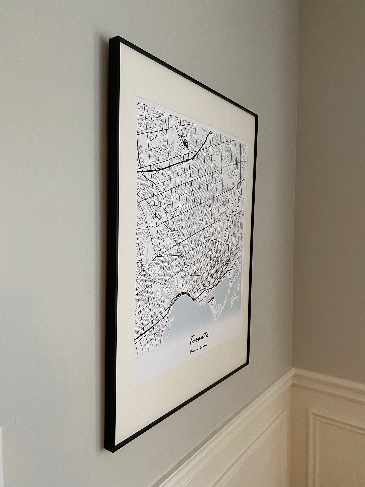 Toronto City Print Map Wall Art with Frame