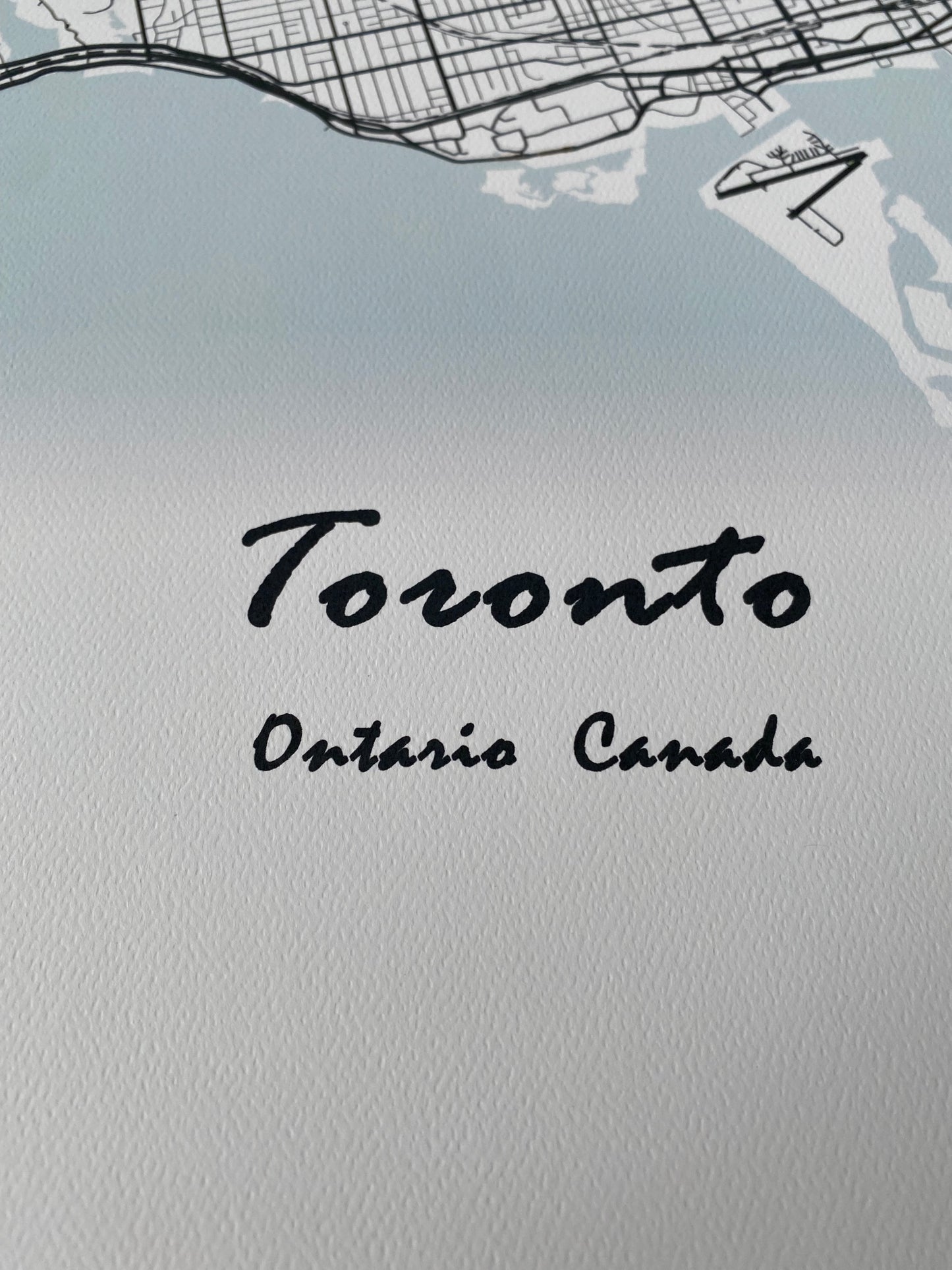 Toronto City Print Map Wall Art with Frame