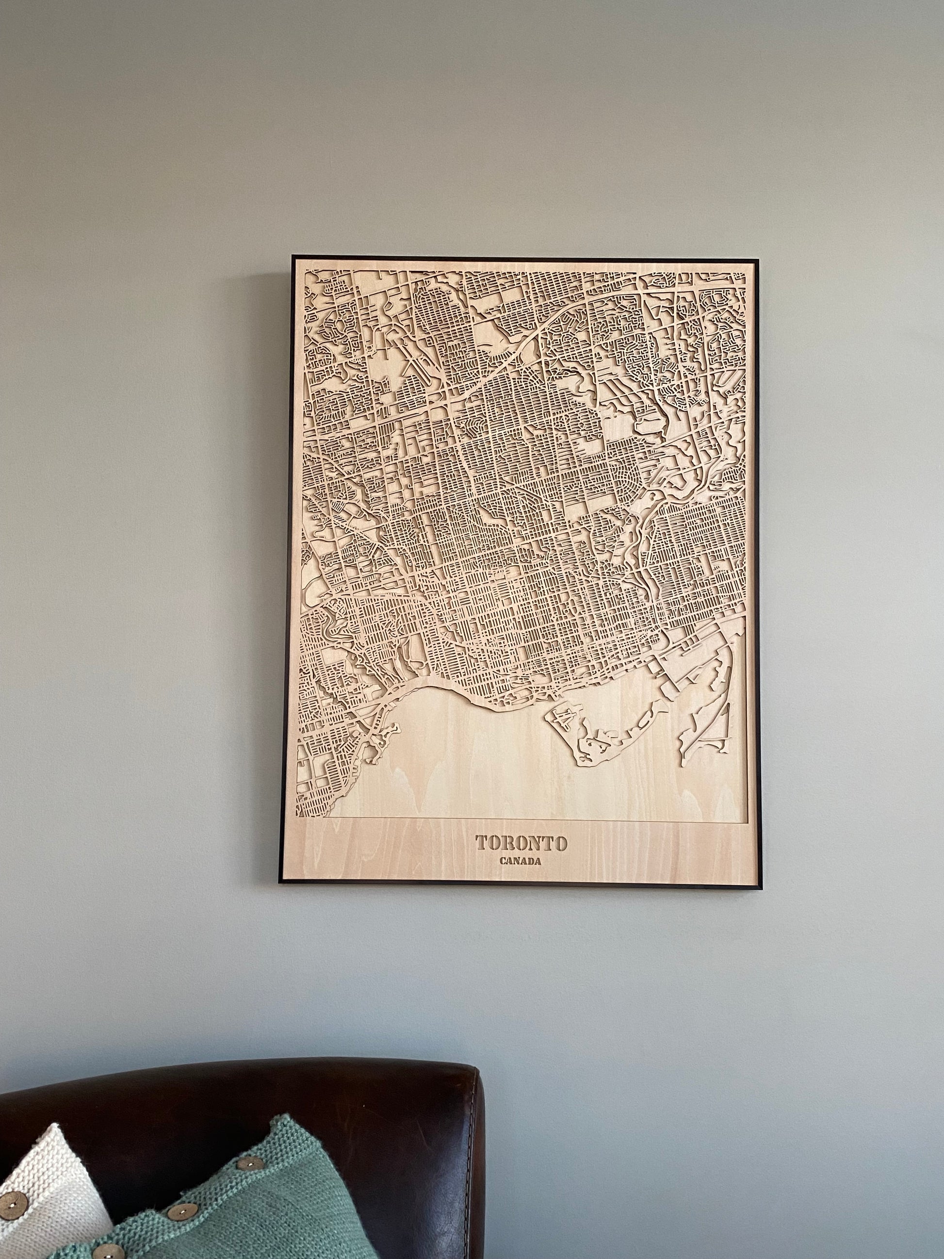 R4U Toronto Wood Cut Map Wall Art