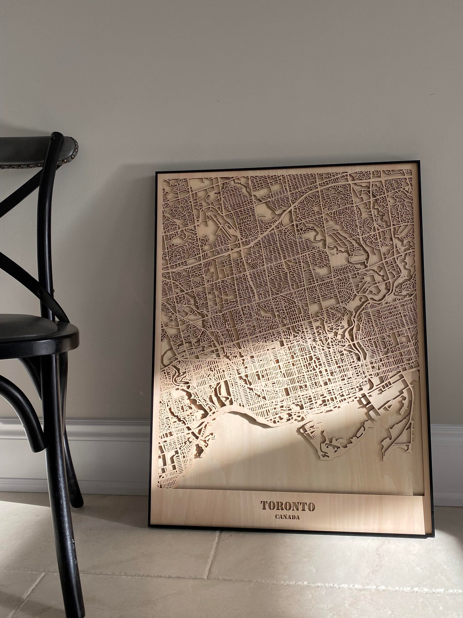 R4U Toronto Wood Cut Map Wall Art