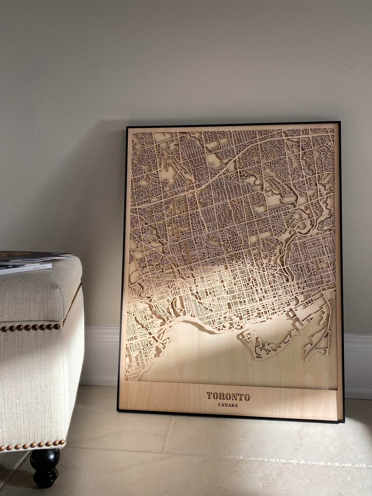 R4U Toronto Wood Cut Map Wall Art